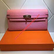 Hermes Kelly Wallet Epsom Leather Gold Hardware In Pink Outlet Hermes Cheap Sale Store