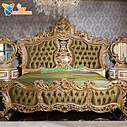 Luxury Hand Carved Bed with Nightstands