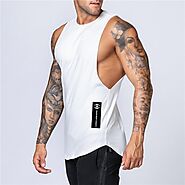 Workout Gym Mens Tank Top Vest Muscle Sleeveless Sportswear Shirt Stringer Fashion Clothing Bodybuilding Singlets Cot...