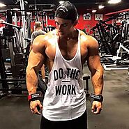 Muscleguys Brand Gyms Clothing Singlet Y Back Gym Tank Top Men Fitness Stringer Vest Cotton Bodybuilding Men Sleevele...