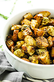 Maple Balsamic Brussels Sprouts and Potatoes from The Fitchen