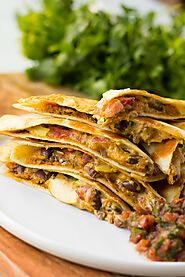 Cheesy Vegan Quesadillas with Black Beans and Vegetables - Nora Cooks