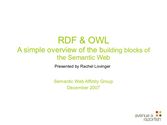 RDF and OWL