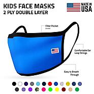 Kids Face Mask for Boys Girls Children Cotton Cloth Double Layer Masks Washable Reusable age 3 to 7 Made in USA