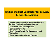 Finding the Best Contractor for Security Fencing Installation