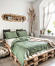 Nét độc đáo với những mẫu giường gỗ Pallet - giuonggotunhien’s diary