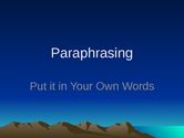 Paraphrasing Tool