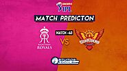 IPL 2020: RR vs SRH Match Prediction | Match 40 | SRH vs RR