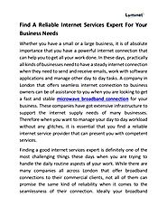 Find A Reliable Internet Services Expert For Your Business Needs