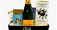 Wedding Gift Basket with Veuve Clicquot Champagne