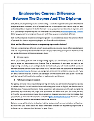 Engineering Courses Difference Between The Degree And The Diploma | edocr