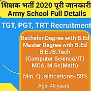 tgt pgt new vacancy 2020-शिक्षक भर्ती की पूरी जानकारी-Army School Full Details- AWES | Jobklix