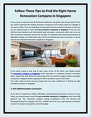 Follow These Tips to Find the Right Home Renovation Company in Singapore by 9creation - Issuu