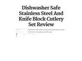 Dishwasher Safe Stainless Steel And Knife Block Cutlery Set Review