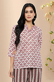 Block Print Stylish Short Kurti