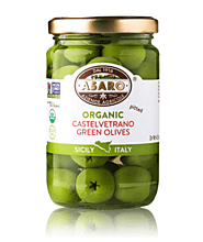 Organic Castelvetrano Green Olives Pitted, by Asaro Farm 6 oz | Premium Italian Food at Home