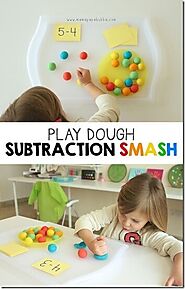 Playdough Subtraction Activity for Kids