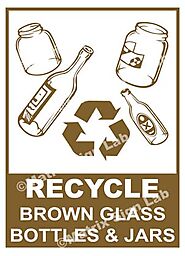 Recycle - Brown Glass Bottles And Jars Sign and Images in India with Online Shopping Website.