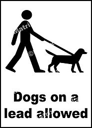 Dogs On A Lead Allowed Sign and Images in India with Online Shopping Website.