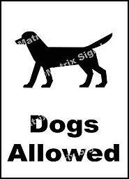 Dogs Allowed Sign and Images in India with Online Shopping Website.