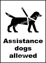 Assistance Dogs Allowed Sign and Images in India with Online Shopping Website.