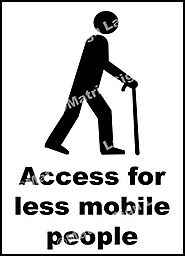Access For Less Mobile People Sign and Images in India with Online Shopping Website.