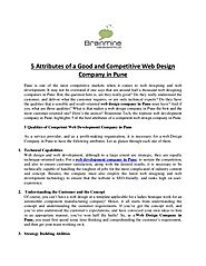 5 attributes of a good and competitive web design company in pune