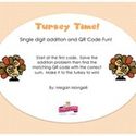 Turkey Time - Single Digit Addition with QR Codes