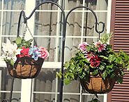 Ashman Metal Hanging Planter Basket with Coco Coir Liner Round Wire Plant Holder Chain Porch Decor Flower Pots Hanger...