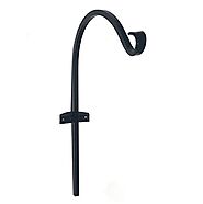 Ashman Curved Hook Plant Bracket, 18 Inches, Black, For Flower Baskets – Ashman Garden Decor