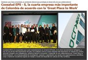 Coosalud EPS, la cuarta empresa más importante de Colombia de acuerdo con la Great Place to Work