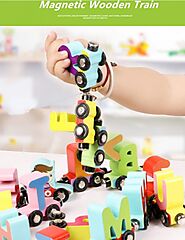 ABC Wooden Magnetic Train 27 Pieces | Time to Learn | Ainas Closet