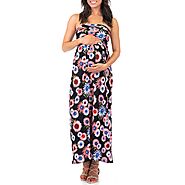 Maternity Maxi Dresses | Tube Maternity Maxi Dress with Pockets