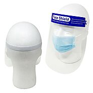 [Combo Pack] 50 Face Mask and 1 Face Shield Blue 3-Ply Mouth Nose Cove