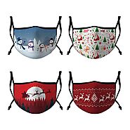 Casaba 4 Pack Face Masks Adult Kids Sizes Fun Cute Holiday Christmas C