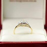 Art Deco Filigree Diamond Engagement Ring in 18ct Gold