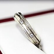 Modern Piaget 18ct White Gold Diamond Engagement ring or Wedding band.