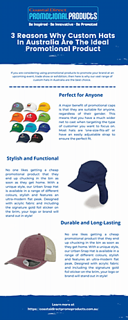 3 Reasons Why Custom Hats In Australia Are The Ideal Promotional Product