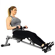 Sunny Health & Fitness SF-RW1205 Rowing Machine Rower w/ 12 Level Adjustable Resistance, Digital Monitor and 220 LB M...