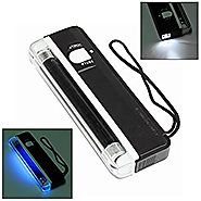 Flexzion Portable UV Counterfeit Bill Detector Currency Money Dollar Stamps Detection Tester Handheld with Led Black ...