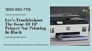 Troubleshoot Hp Printer Not Printing In Black 1-8009837116 Hp Printer Not Printing Correctly
