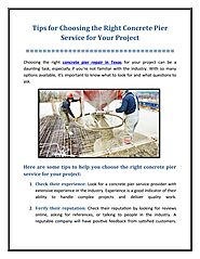 Tips for Choosing the Right Concrete Pier Service for Your Project by Waco Home Foundation Repair