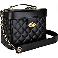 Tegolaio Black Quilted with Gold Chain Strap-VB002 | Ver Beauty