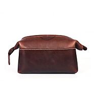 Normandy Leather Toiletry Bag – Walnut Brown