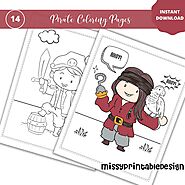 Read the full title Pirate Coloring Pages, Printable Kids Coloring Pages, Pirate Birthday Party Activity, INSTANT DOW...