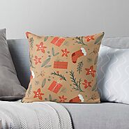'Cute Christmas Pattern' Throw Pillow