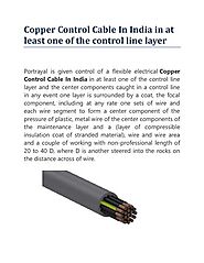 Copper Control Cable In India in at least one of the control line layer