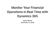 How to monitor real-time financial operations with Dynamics 365?
