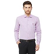 Donzell Men Pink Cotton Regular Fit Checked Formal Shirt