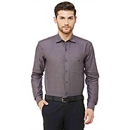 Donzell Men Brown Cotton Regular Fit Dotted Formal Shirt